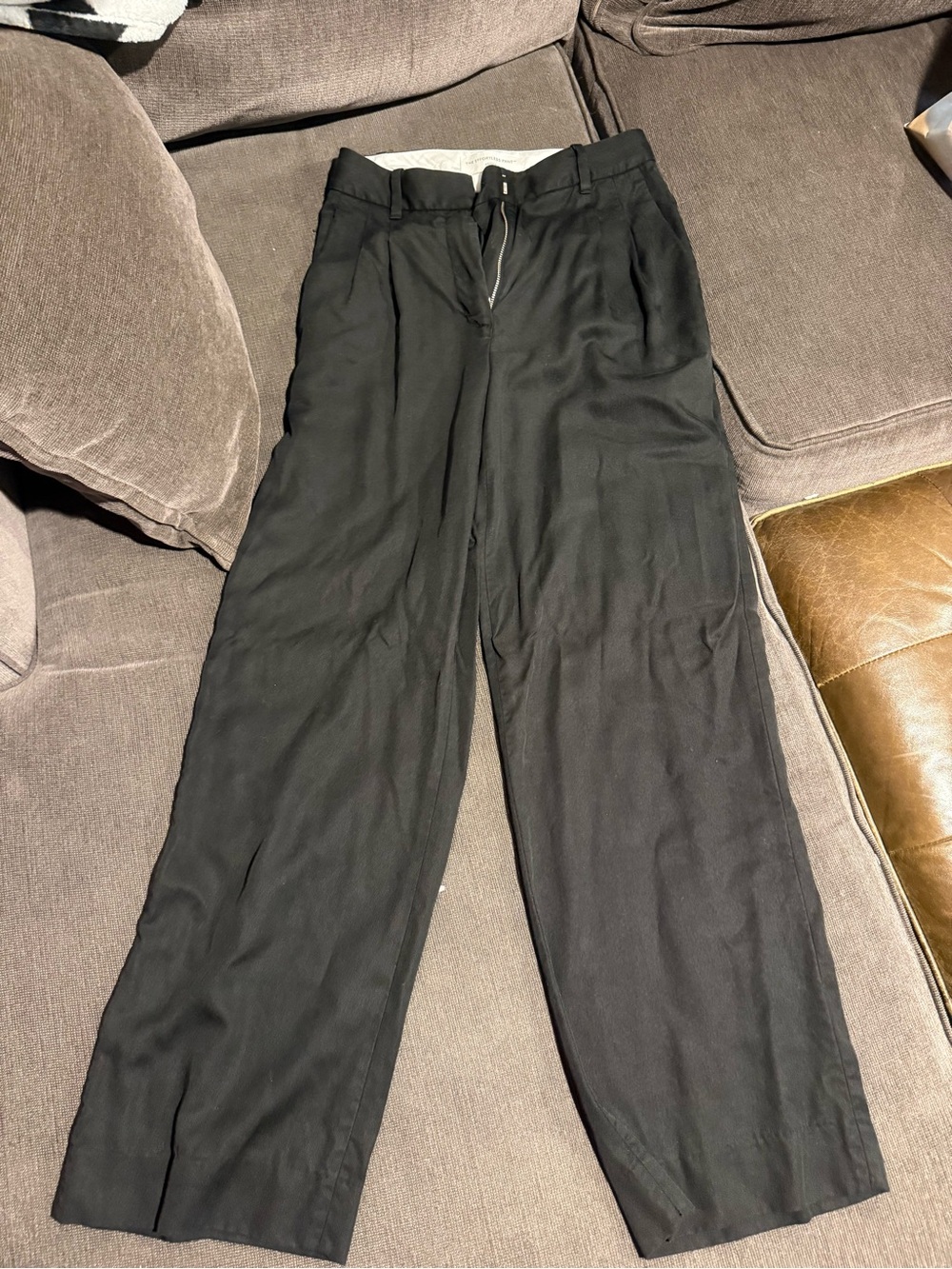 Aritzia Black Wide-Leg Dress Trousers